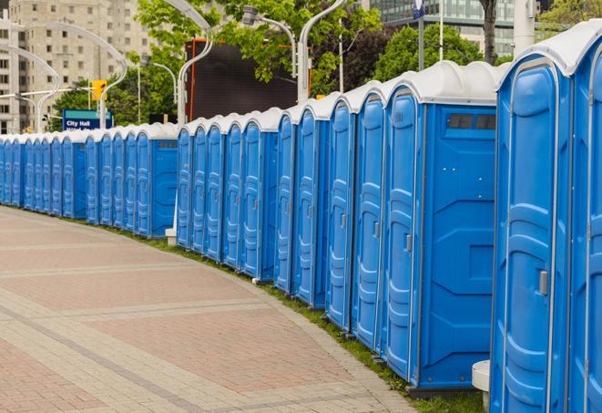 workers have access to necessary facilities including portable toilets